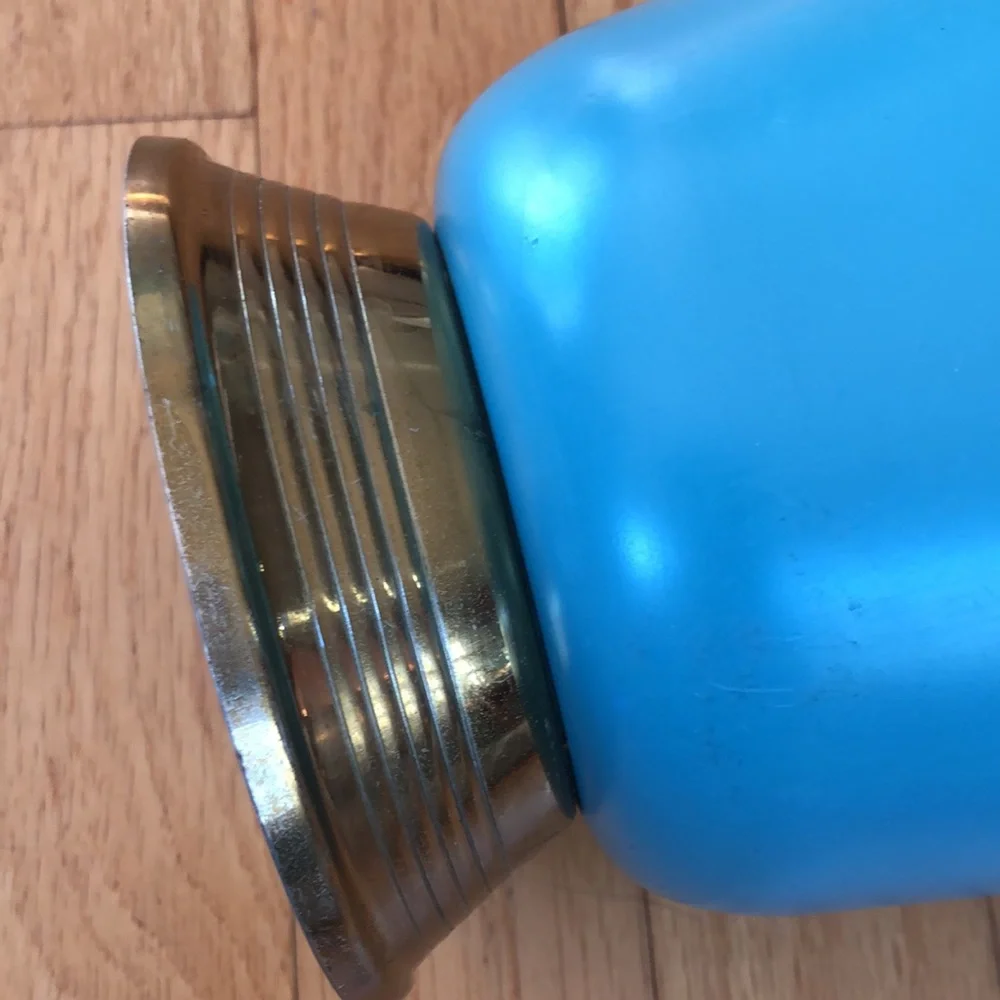 Vintage Mid-Century Modern Aluminum and Brass Pitcher